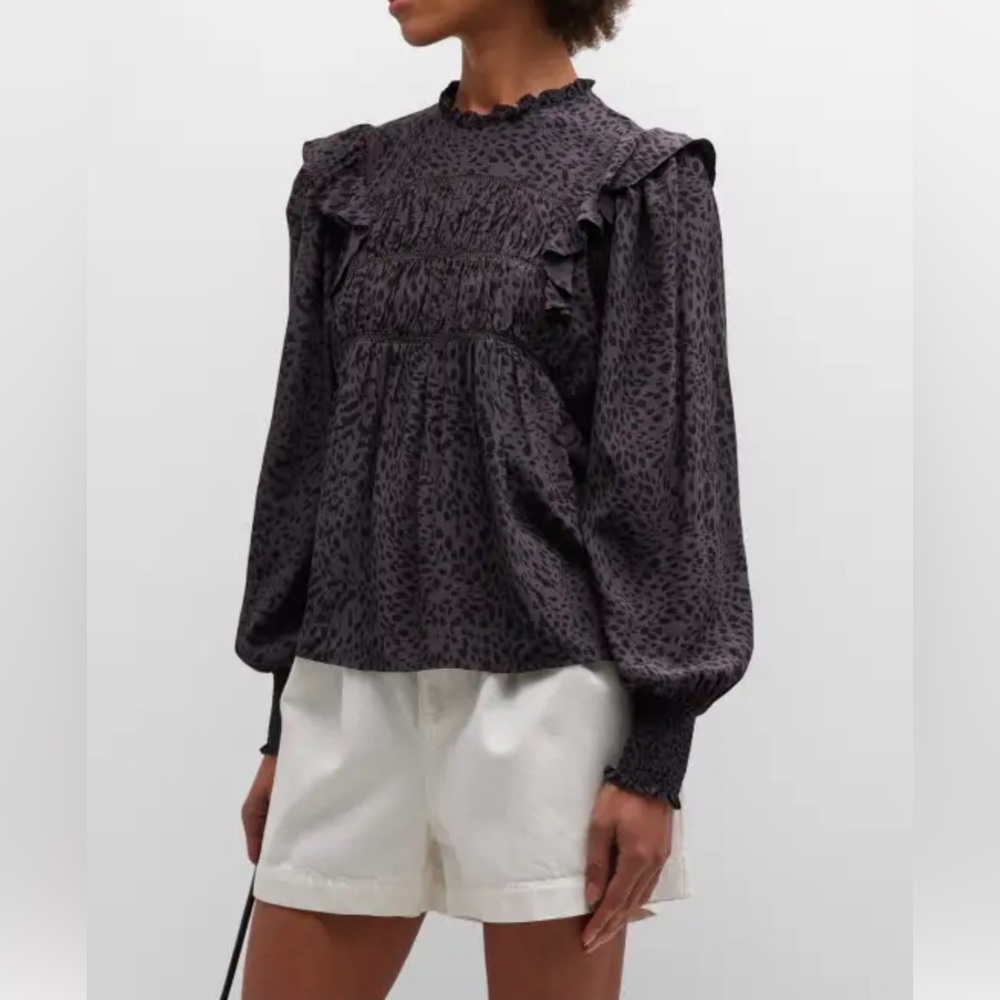 RAILS Kadi Top Spotted Slate Charcoal Gray Women's Small - Picture 11 of 12